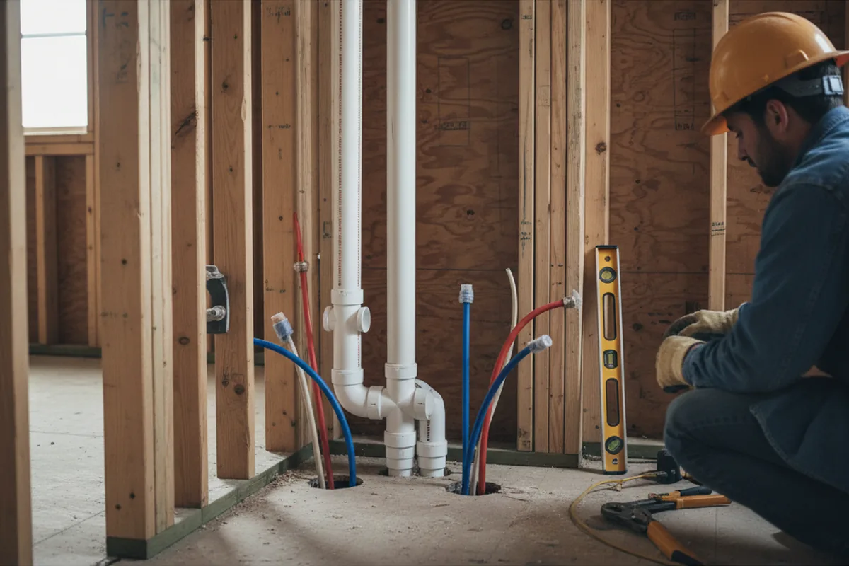 Drain and supply rough-in during Garbage Disposal Repair in Watertown