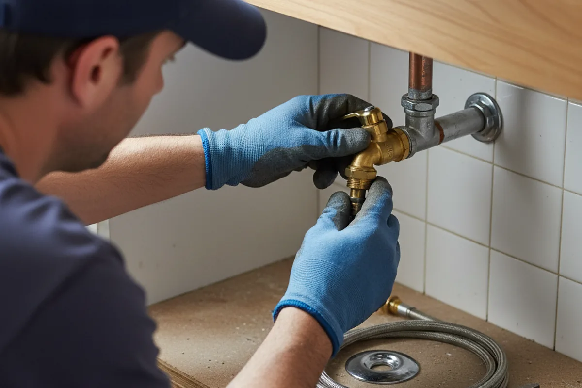 Shutoff valve and fitting work during Emergency Plumbing in Watertown